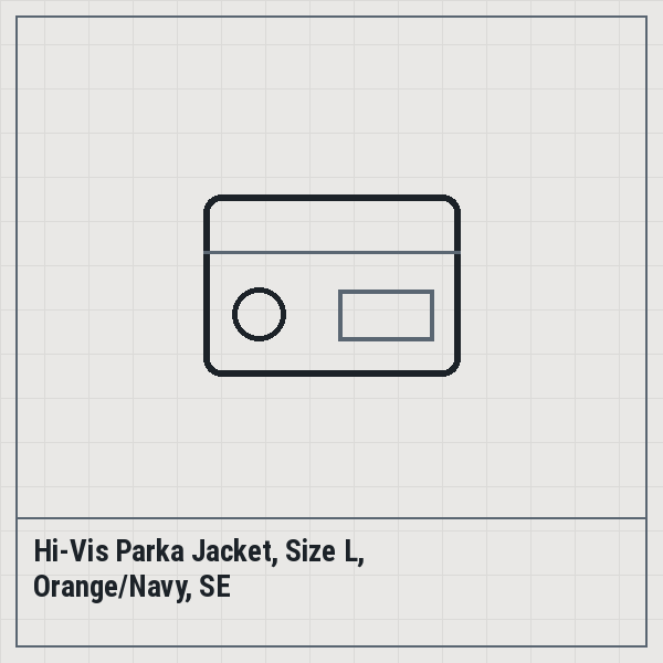 Hi-Vis Parka Jacket, Size L, Orange/Navy, SE