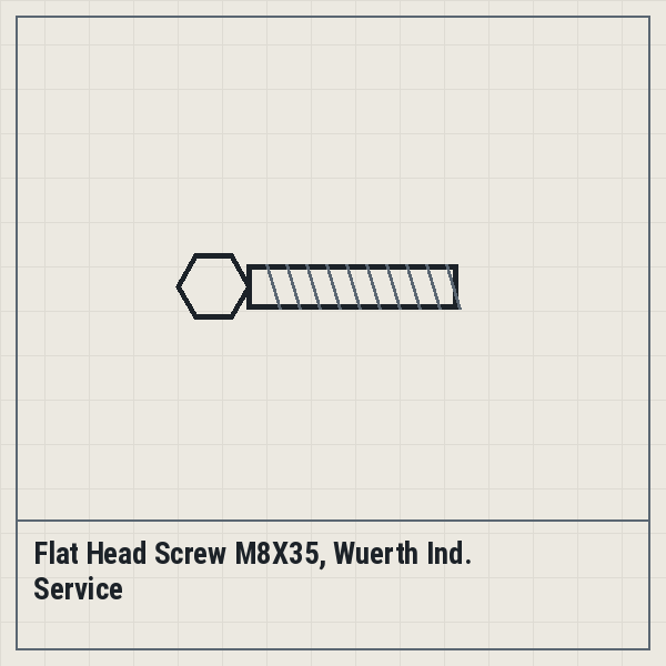 Flat Head Screw M8X35, Wuerth Ind. Service