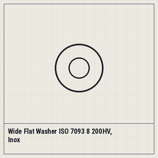 Wide Flat Washer ISO 7093 8 200HV, Inox