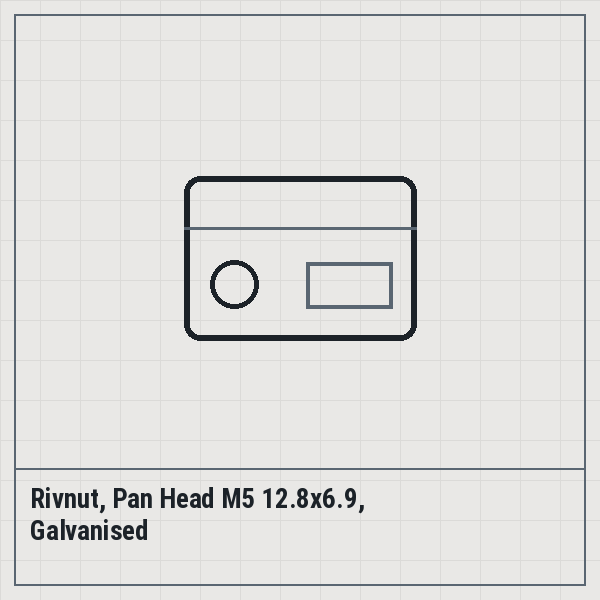 Rivnut, Pan Head M5 12.8x6.9, Galvanised