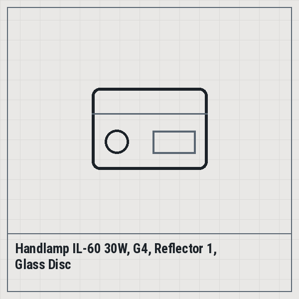 Handlamp IL-60 30W, G4, Reflector 1, Glass Disc