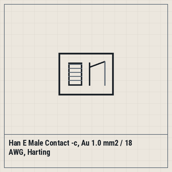 Han E Male Contact -c, Au 1.0 mm2 / 18 AWG, Harting
