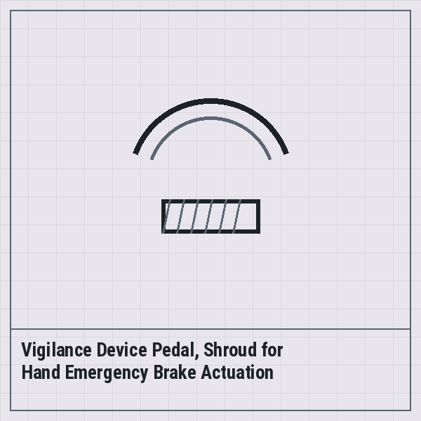 Vigilance Device Pedal, Shroud for Hand Emergency Brake Actuation