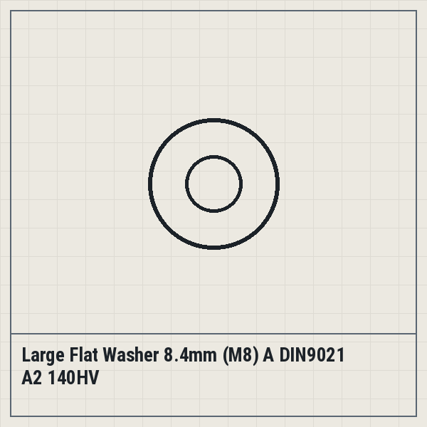 Large Flat Washer 8.4mm (M8) A DIN9021 A2 140HV