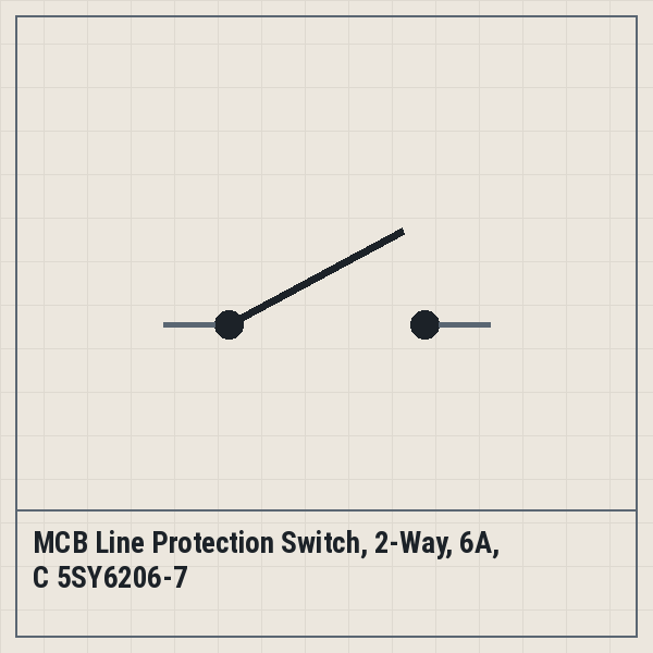 MCB Line Protection Switch, 2-Way, 6A, C 5SY6206-7