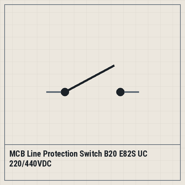 MCB Line Protection Switch B20 E82S UC 220/440VDC