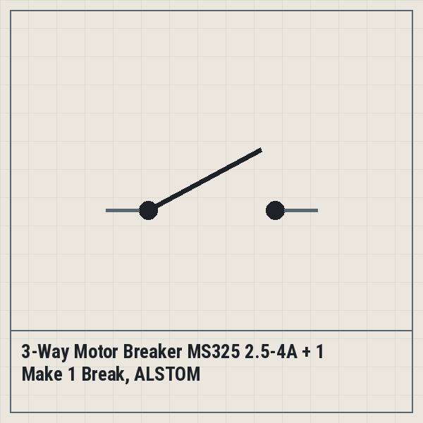 3-Way Motor Breaker MS325 2.5-4A + 1 Make 1 Break, ALSTOM