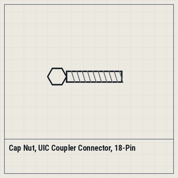 Cap Nut, UIC Coupler Connector, 18-Pin
