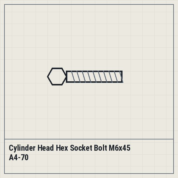 Cylinder Head Hex Socket Bolt M6x45 A4-70