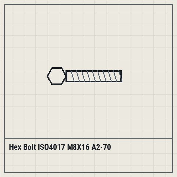 Hex Bolt ISO4017 M8X16 A2-70