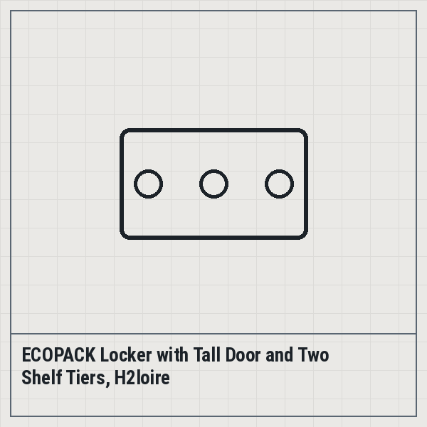 ECOPACK Locker with Tall Door and Two Shelf Tiers, H2loire