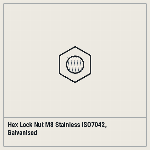 Hex Lock Nut M8 Stainless ISO7042, Galvanised