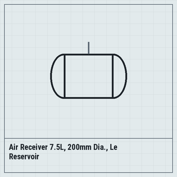Air Receiver 7.5L, 200mm Dia., Le Reservoir