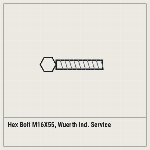 Hex Bolt M16X55, Wuerth Ind. Service
