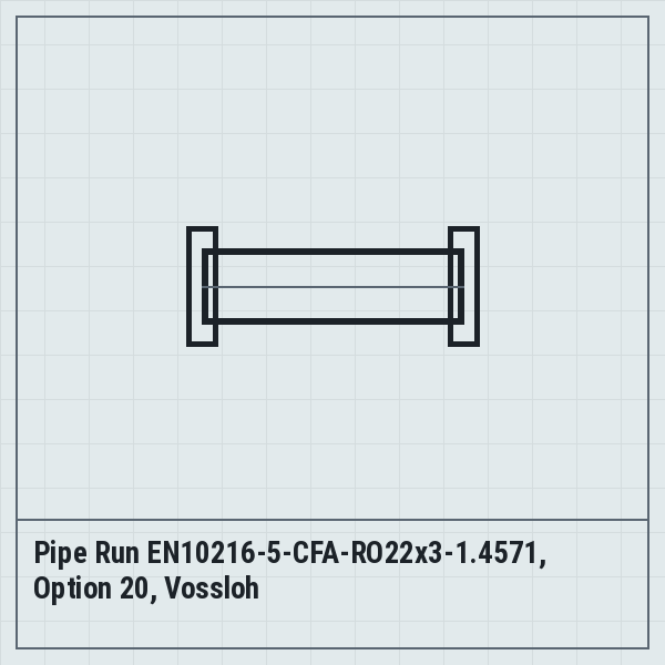 Pipe Run EN10216-5-CFA-RO22x3-1.4571, Option 20, Vossloh