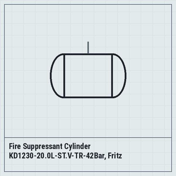 Fire Suppressant Cylinder KD1230-20.0L-ST.V-TR-42Bar, Fritz Rensmann GmbH & Co. KG