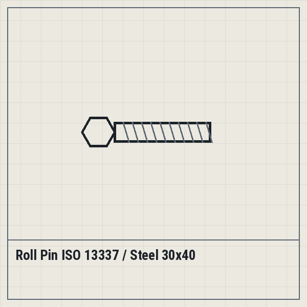 Roll Pin ISO 13337 / Steel 30x40