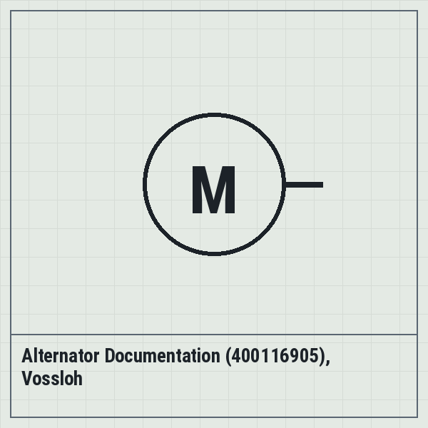 Alternator Documentation (400116905), Vossloh