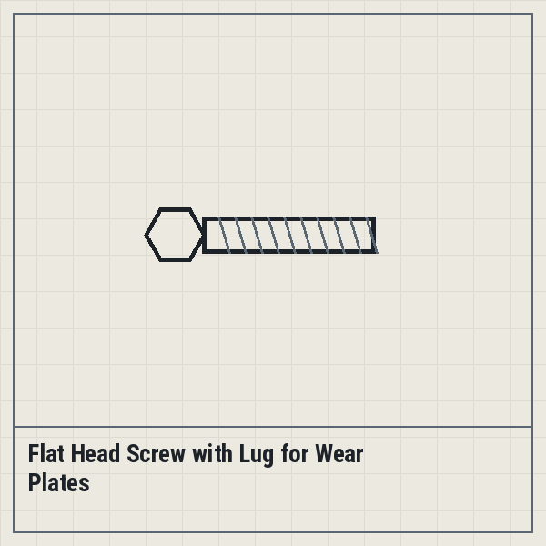Flat Head Screw with Lug for Wear Plates