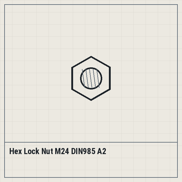 Hex Lock Nut M24 DIN985 A2