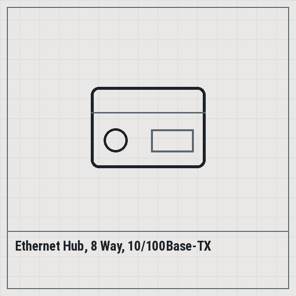 Ethernet Hub, 8 Way, 10/100Base-TX