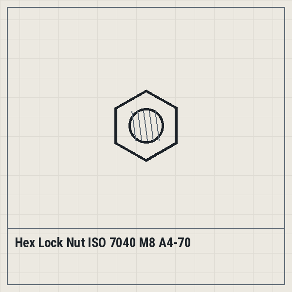 Hex Lock Nut ISO 7040 M8 A4-70