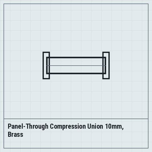 Panel-Through Compression Union 10mm, Brass