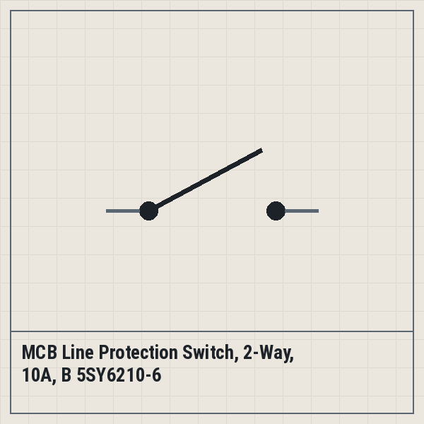 MCB Line Protection Switch, 2-Way, 10A, B 5SY6210-6