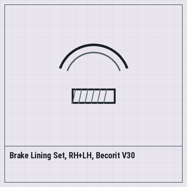 Brake Lining Set, RH+LH, Becorit V30