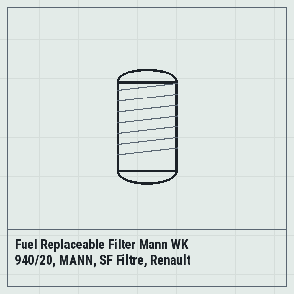 Fuel Replaceable Filter Mann WK 940/20, MANN, SF Filtre, Renault