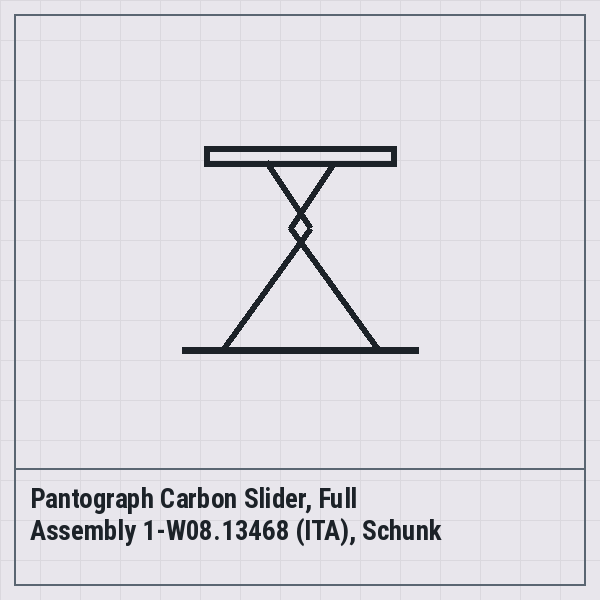 Pantograph Carbon Slider, Full Assembly 1-W08.13468 (ITA), Schunk