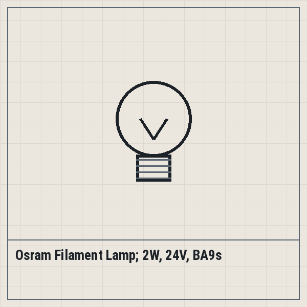Osram Filament Lamp; 2W, 24V, BA9s