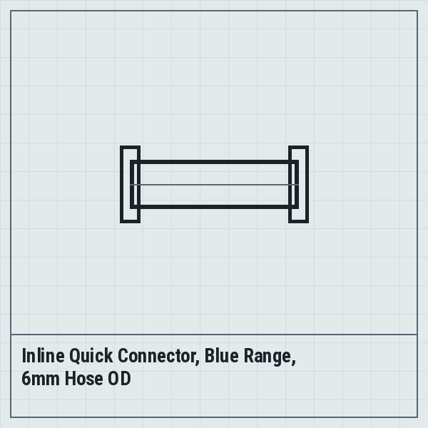 Inline Quick Connector, Blue Range, 6mm Hose OD