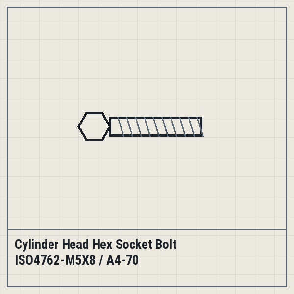 Cylinder Head Hex Socket Bolt ISO4762-M5X8 / A4-70