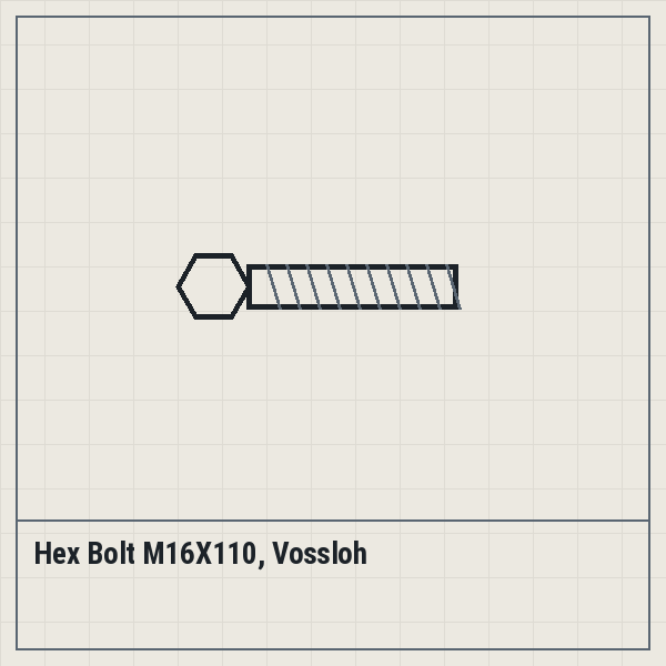 Hex Bolt M16X110, Vossloh