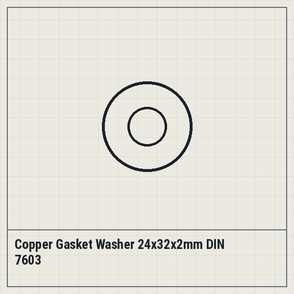 Copper Gasket Washer 24x32x2mm DIN 7603