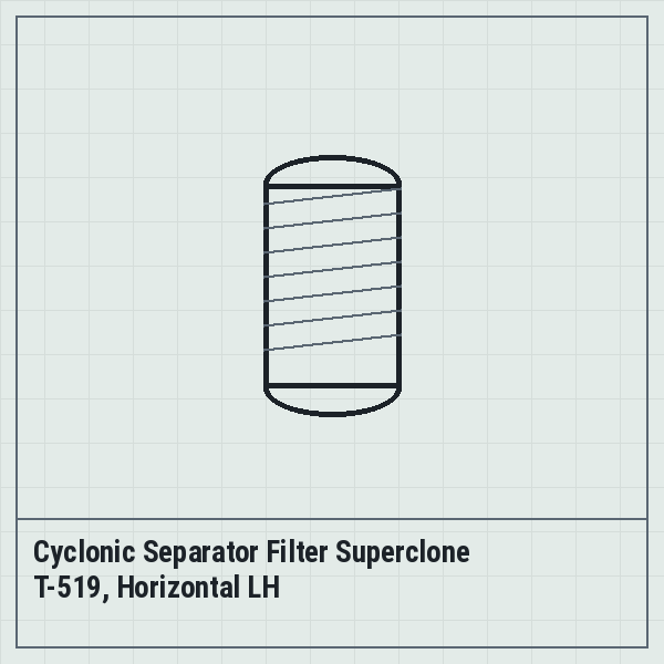 Cyclonic Separator Filter Superclone T-519, Horizontal LH