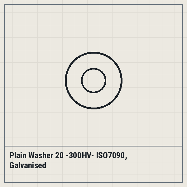 Plain Washer 20 -300HV- ISO7090, Galvanised