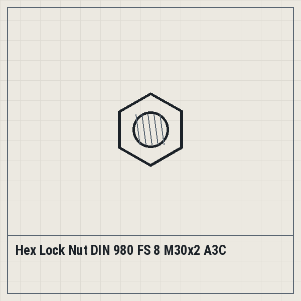 Hex Lock Nut DIN 980 FS 8 M30x2 A3C
