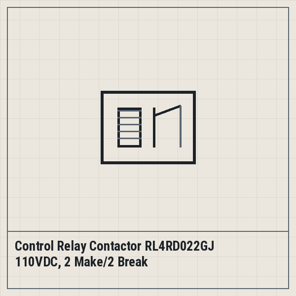 Control Relay Contactor RL4RD022GJ 110VDC, 2 Make/2 Break
