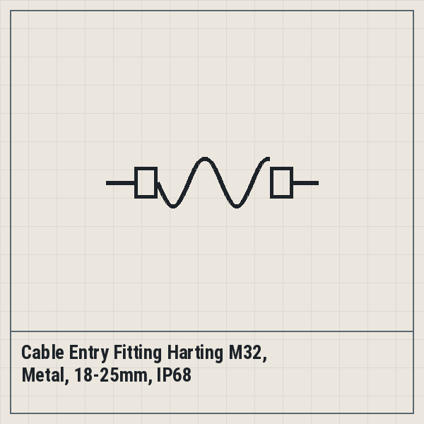 Cable Entry Fitting Harting M32, Metal, 18-25mm, IP68