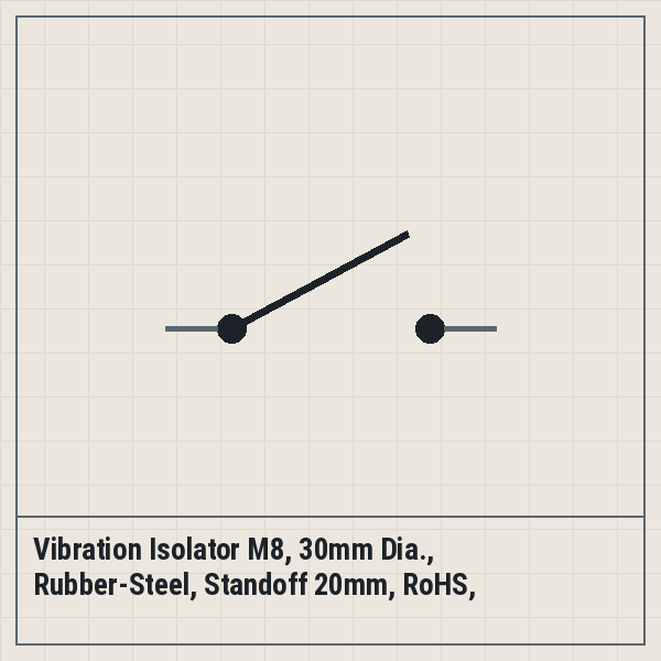 Vibration Isolator M8, 30mm Dia., Rubber-Steel, Standoff 20mm, RoHS, ELESA+GANTER