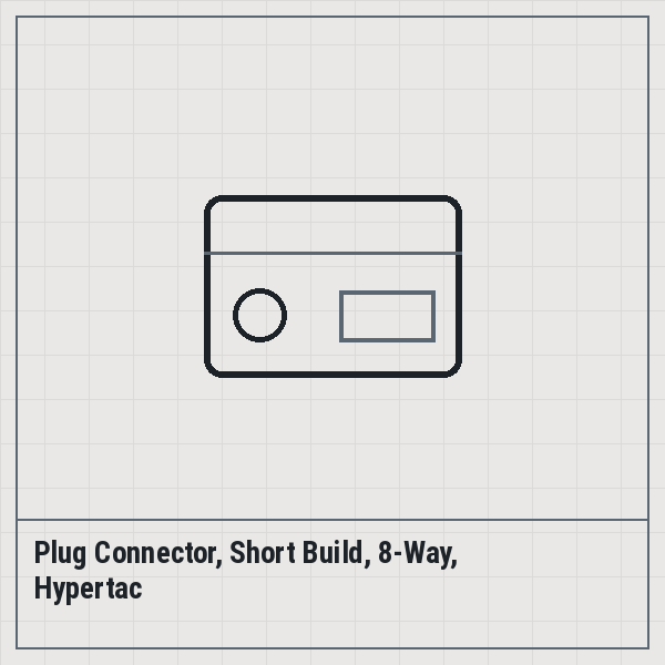 Plug Connector, Short Build, 8-Way, Hypertac