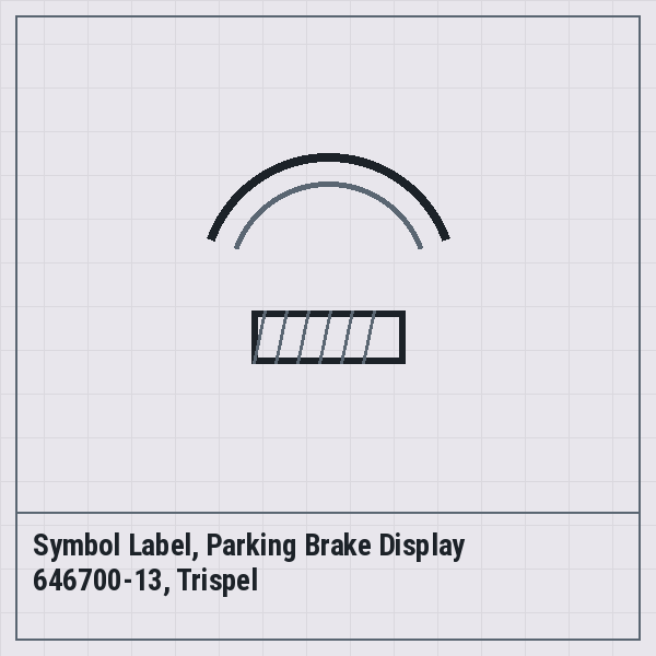 Symbol Label, Parking Brake Display 646700-13, Trispel