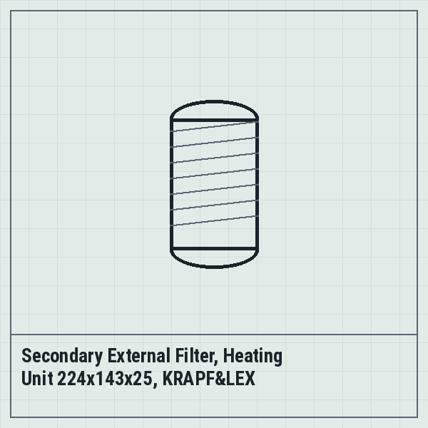 Secondary External Filter, Heating Unit 224x143x25, KRAPF&LEX