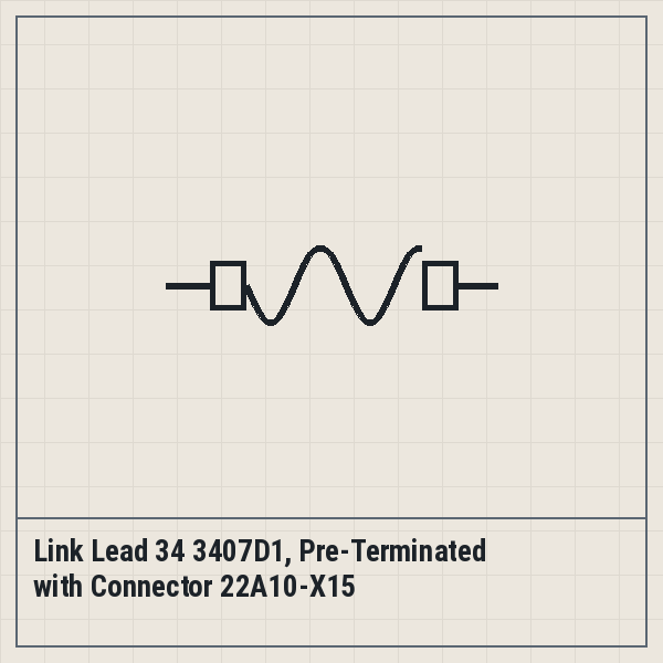 Link Lead 34 3407D1, Pre-Terminated with Connector 22A10-X15