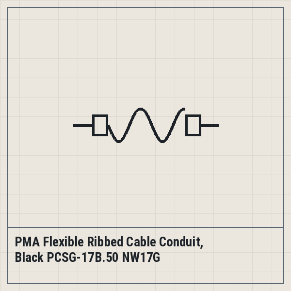PMA Flexible Ribbed Cable Conduit, Black PCSG-17B.50 NW17G