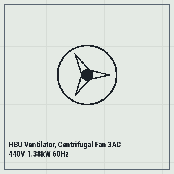 HBU Ventilator, Centrifugal Fan 3AC 440V 1.38kW 60Hz