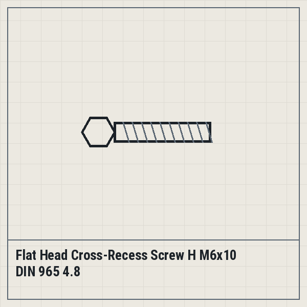 Flat Head Cross-Recess Screw H M6x10 DIN 965 4.8