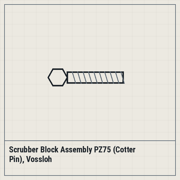 Scrubber Block Assembly PZ75 (Cotter Pin), Vossloh